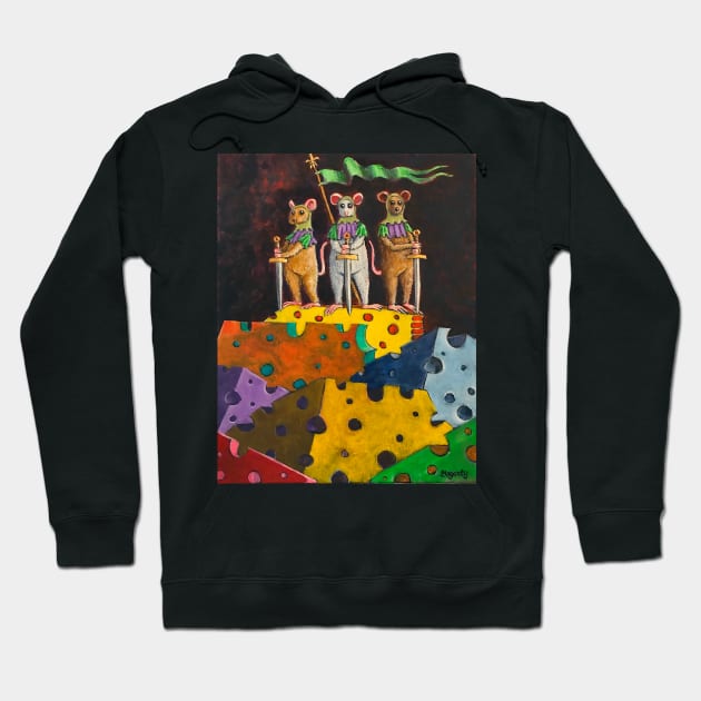 Three blind mice Hoodie by GOGARTYGALLERY